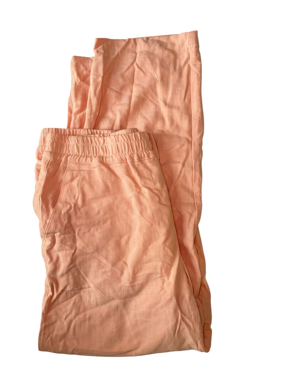 Studio Blue Peach Viscose Linen Blend Wide Leg Lounge Pants Size 30 Boho